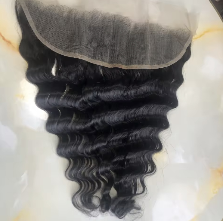 Funmi 12A Grade Natural Color Deep Wave 13x4 Lace Frontal Indian Hair Cuticle Aligned Hair 100% Virgin Human Hair