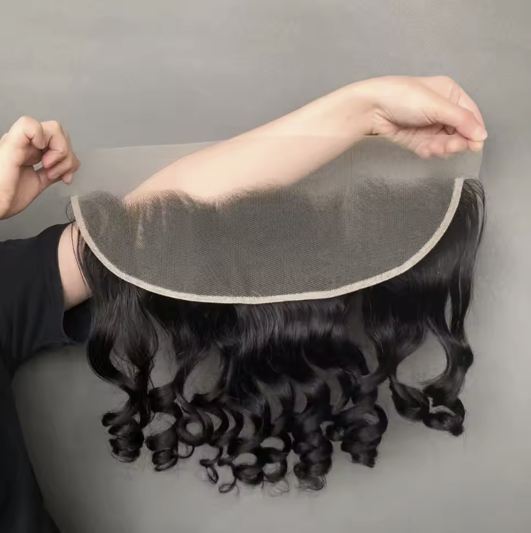 Wholesale Hair Vendor Raw Cuticle Aligned Hair 100% Real True Hair for Braiding Swiss Lace Half Spring Curl Frontal Closure