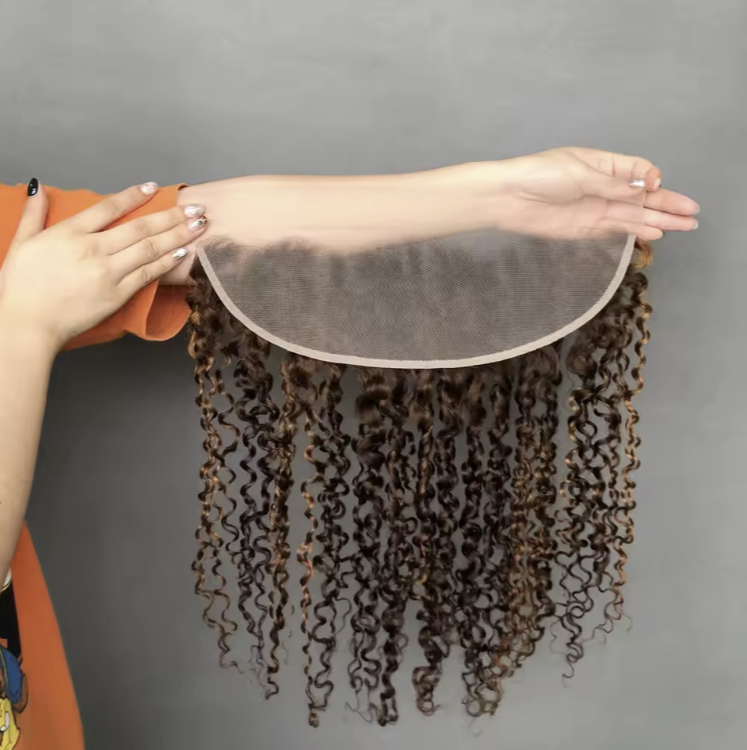 Popular Color Remy Hair 13*4 Lace Frontal Pixie Curl Hair Raw Indian Virgin Hair Wholesale