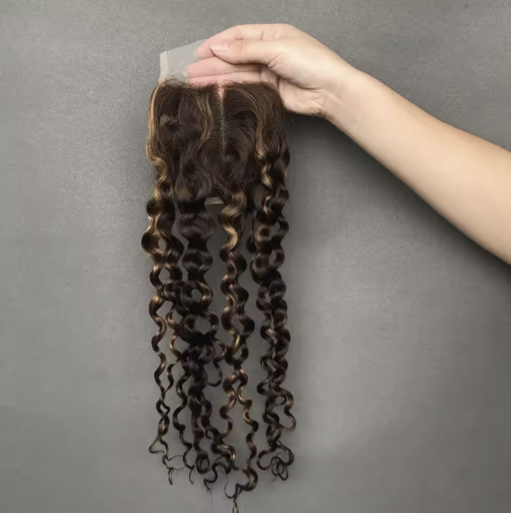 Best Quality Amazing Curl Piano Color Lace Closure Factory Wholesale Unprocessed Human Hair