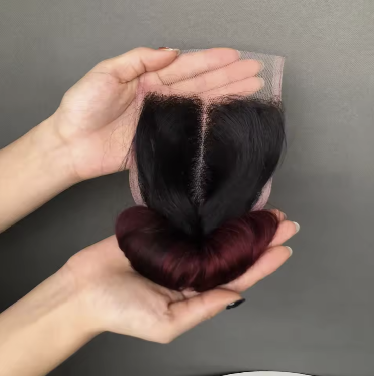 Hot Beauty Human Hair Closure 4x4 5x5 Transpalent Lace Front Closure T1B/99J Egg Curl Closure