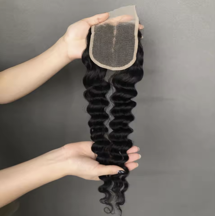 Hot Selling 10-20 Inch 4*4 Lace Closure Ocean Deep Hair Natural Color Brazilian Virgin Hair No reviews yet 1 sold
