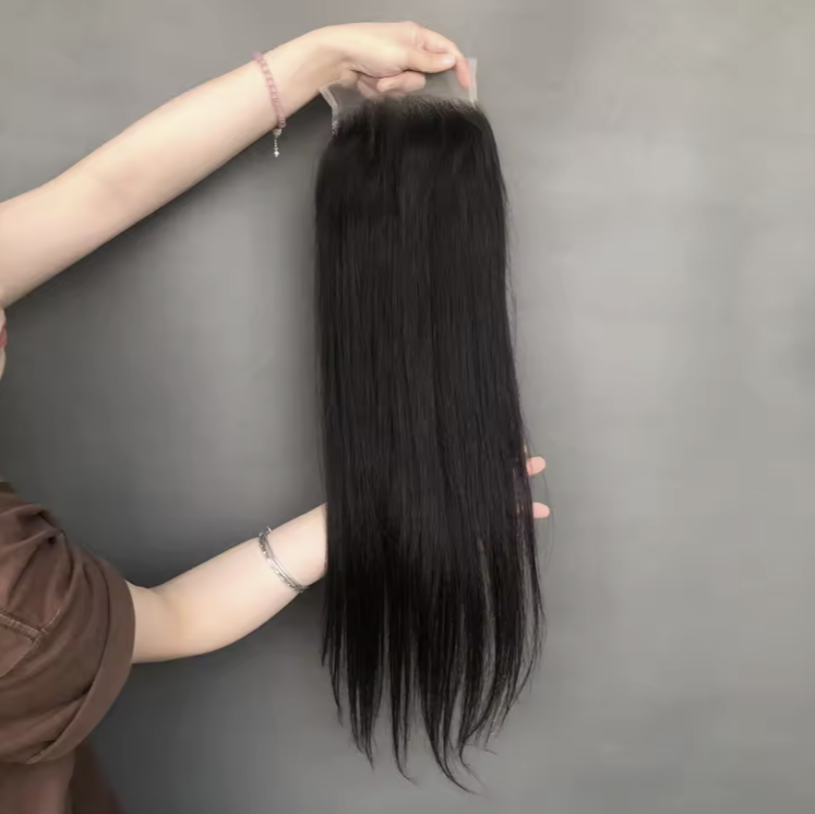 Hot Selling Human Hair 6x6 Lace Closure Natural Color Straight Transparent Closure 100% Human Hair